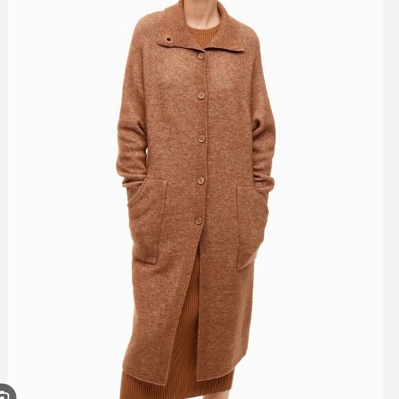 Aritzia the Group Babaton Wool Yak Nour Sweater Tan Brown Size Small - Picture 1 of 11